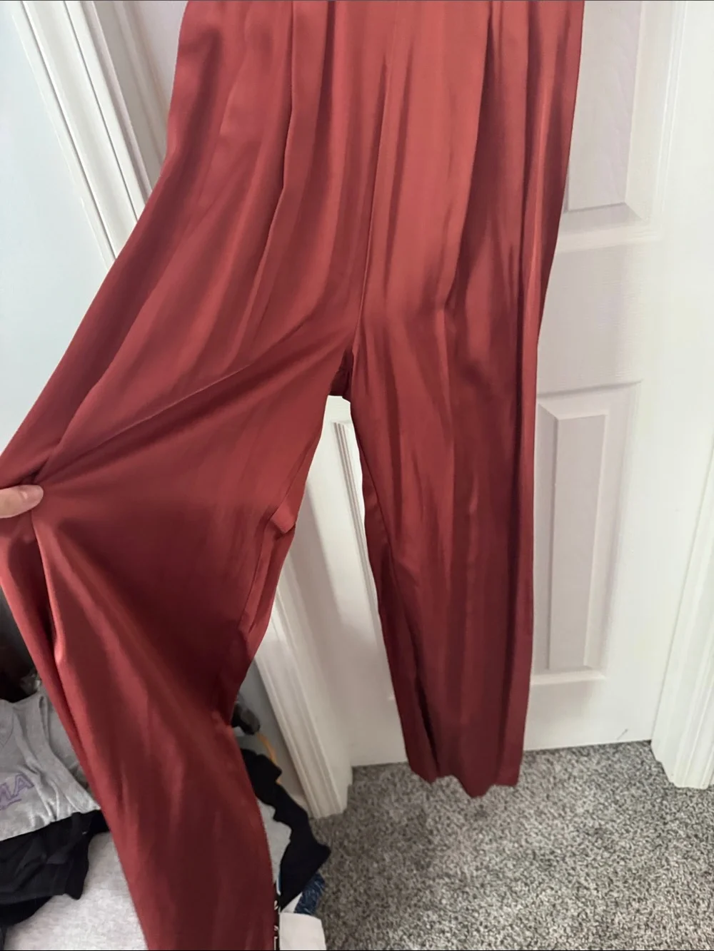Abercrombie & Fitch Rust Red Maxi Dress with Flutter Sleeves